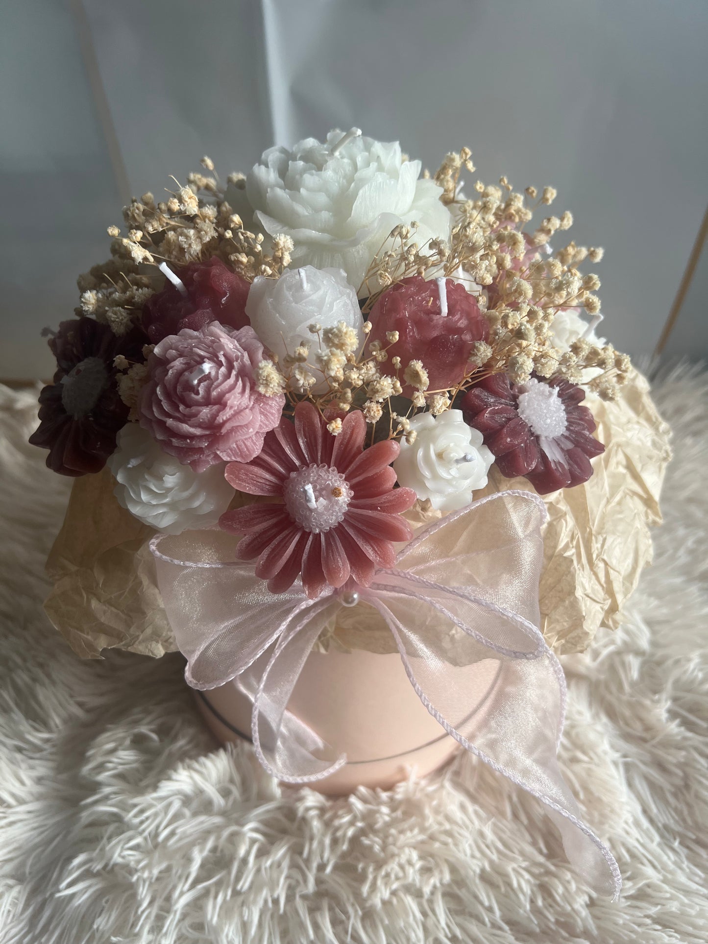 Box Fleurs en Cire Parfumée – Grand Format Personnalisée