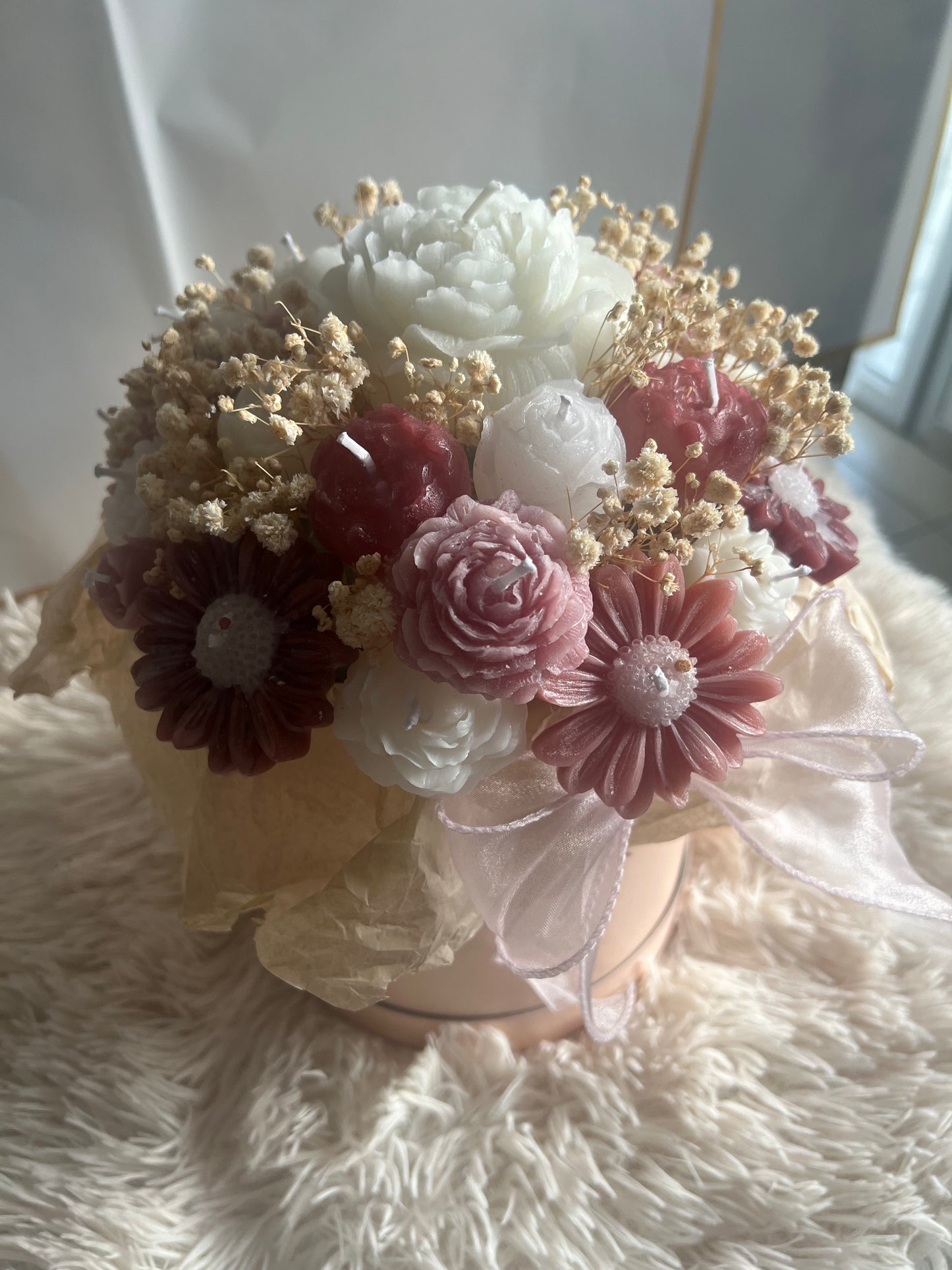 Box Fleurs en Cire Parfumée – Grand Format Personnalisée