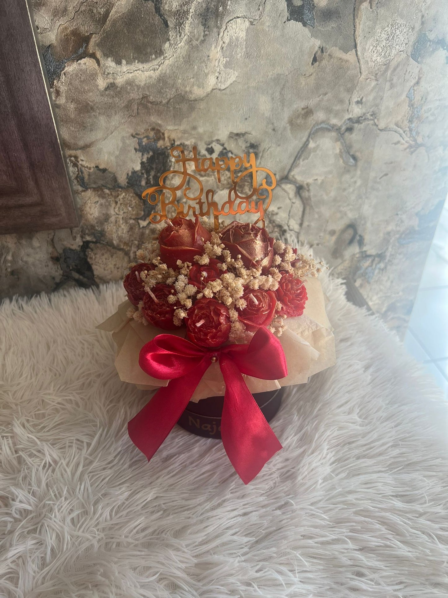 Box Fleurs en Cire Parfumée – Moyene Format  Personnalisée