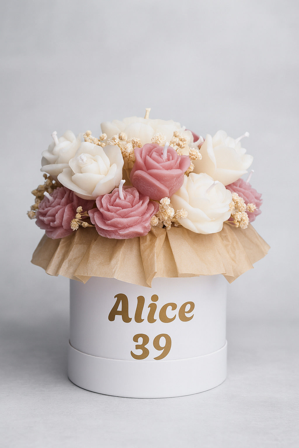 Box Fleurs en Cire Parfumée – Moyene Format  Personnalisée