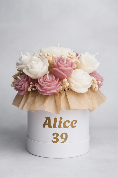 Box Fleurs en Cire Parfumée – Moyene Format  Personnalisée