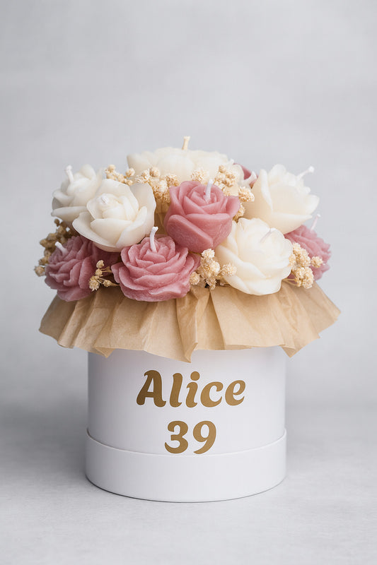 Box Fleurs en Cire Parfumée – Moyene Format  Personnalisée