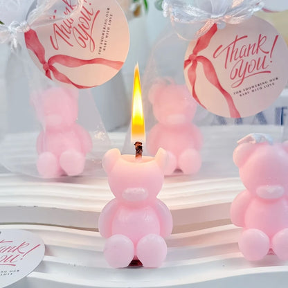 bougies Ours dragee rose