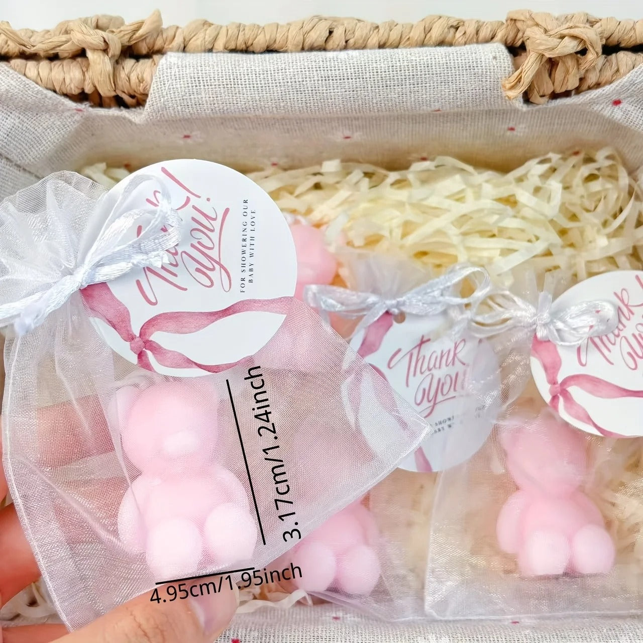 bougies Ours dragee rose