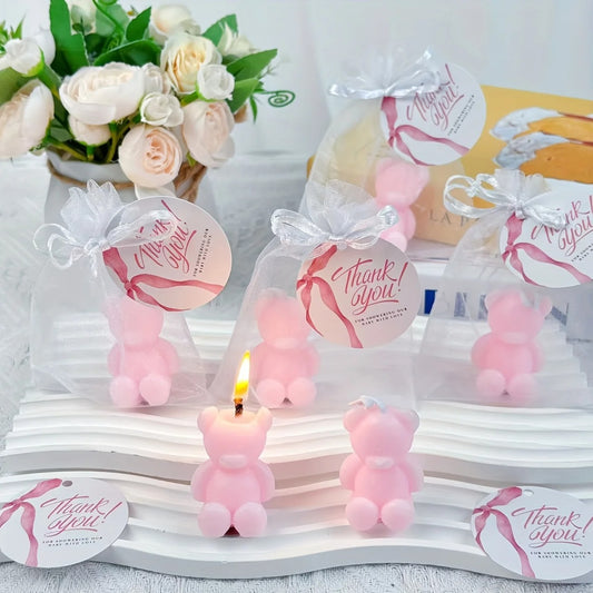 bougies Ours dragee rose